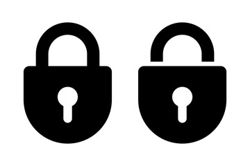 Padlock with keyhole icon, security icon.