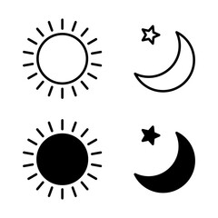 Sun moon icon illustration isolated vector sign symbol.