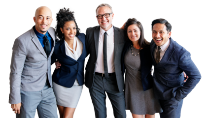 Business team png cut out, diverse people, transparent background