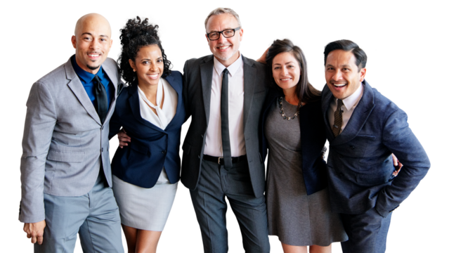 Business team png cut out, diverse people, transparent background