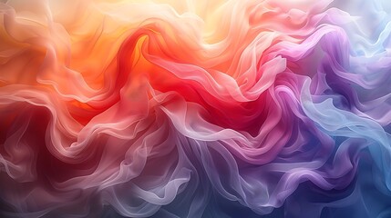 Fototapeta premium A 16:9 modern art mural of color gradient waves, smooth flowing waves of colors transitioning into each other.
