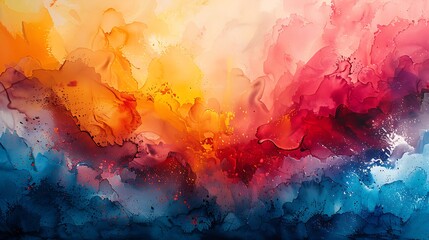A 16:9 mural of abstract watercolor splash, large expressive splashes of watercolor in various hues.