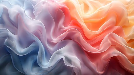 Fototapeta premium A 16:9 mural of color gradient waves, smooth flowing waves of colors transitioning into each other.