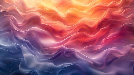 Obraz premium A modern art mural of color gradient waves, smooth flowing waves of colors transitioning into each other, 16:9 ratio.