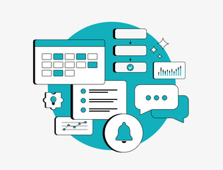 Task manager software - project management with productivity tools for task tracking, workflow automation, team collaboration, deadlines and scheduling. Task manager reminders and time management