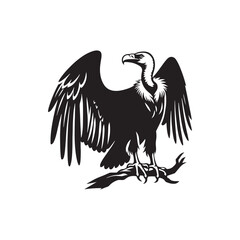 Vulture Bird Vector - Minimalist Vulture Silhouette - Vulture Bird Illustration.