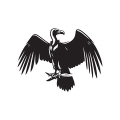 Vulture Bird Vector - Minimalist Vulture Silhouette - Vulture Bird Illustration.
