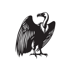 Vulture Bird Vector - Minimalist Vulture Silhouette - Vulture Bird Illustration.