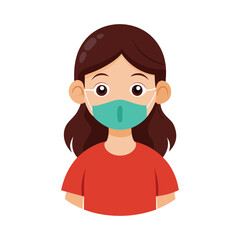 Attitude girl vector on mask with face