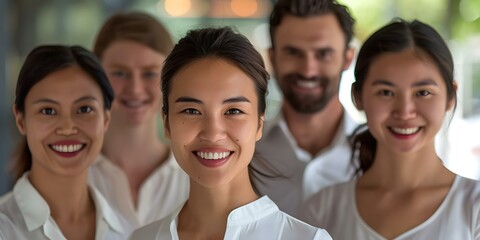Teamwork Every smile contributes to our collective success. Concept Team Building, Collaboration, Success, Motivation, Group Effort