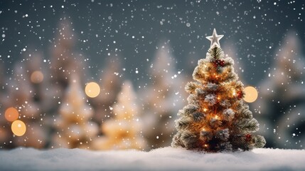 Snowy Christmas Tree in a Winter Wonderland