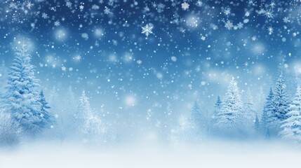 Naklejka premium Winter Wonderland: Snow-Covered Forest