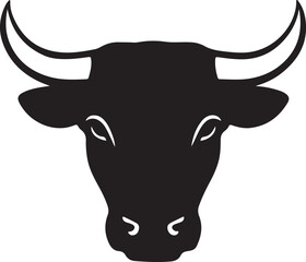 Art & Illustration of cow head vector silhouette image
