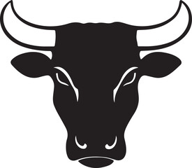 Art & Illustration of cow head vector silhouette image