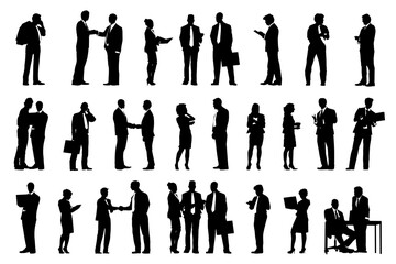 Business people png silhouette, professional team work set