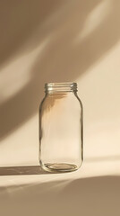 Transparent glass jar