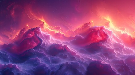 Naklejka premium Abstract mural with a surreal landscape, dreamlike scenery with abstract, surreal elements, modern art style, 16:9 ratio.