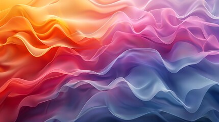 Fototapeta premium Abstract mural with color gradient waves, smooth flowing waves of colors transitioning into each other, modern art style, 16:9 ratio.