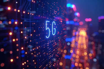 Obraz premium 5G and LTE telecommunications background