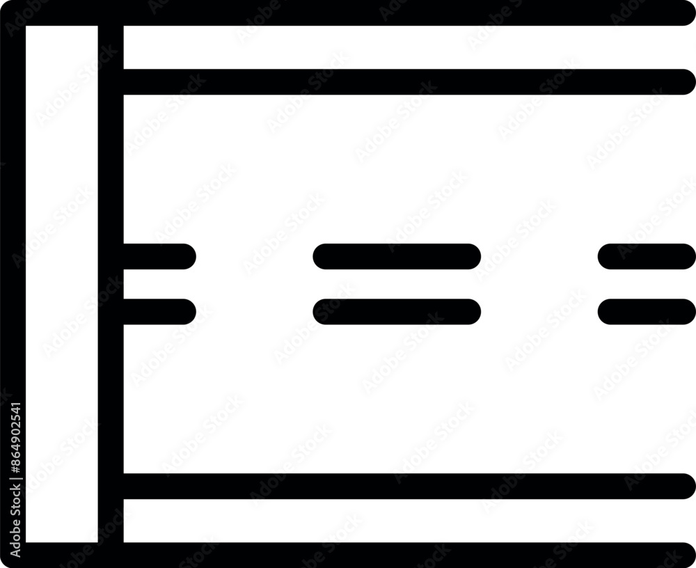 Poster simple black outline icon representing a server rack for storing data in a data center