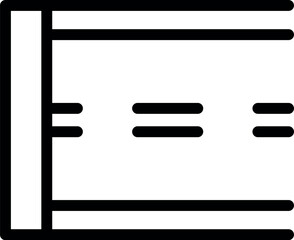 Simple black outline icon representing a server rack for storing data in a data center