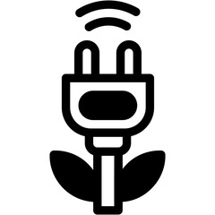 Vector Icon Green Power, Ecology and Environment, Plug, Leave, Nature