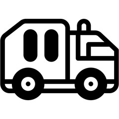 Vector Icon Garbage Truck, Trash Truck, Ecology and Environment, Recycling, Transportation