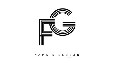 GF, FG, G, F Abstract Letters Logo Monogram