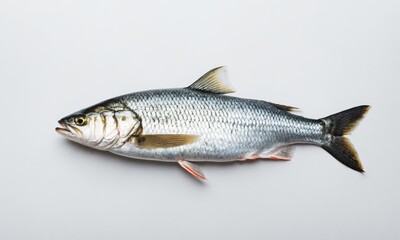 Fototapeta premium Freshwater fish laying on white background