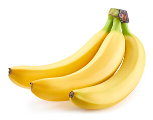 Banana isolated. Fresh banana isolated clipping path. Banana macro studio photo. © Maks Peoplenko