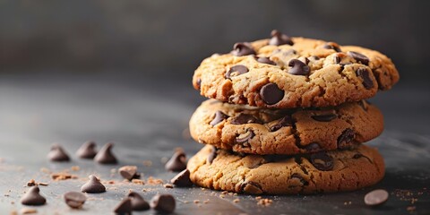 Celebrate National Chocolate Chip Day with scrumptious chocolate chip cookies. Concept National Chocolate Chip Day, Chocolate Chip Cookies, Baking Recipes, Sweet Treats