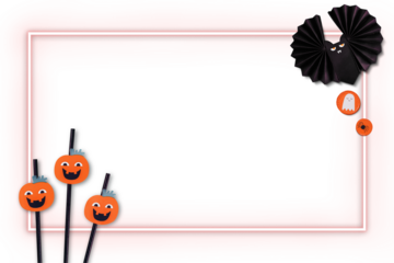 Neon red Halloween frame mockup design element