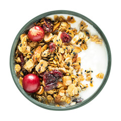 Png muesli bowl sticker, food photography, transparent background