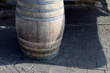 Large barrel for transporting liquids.