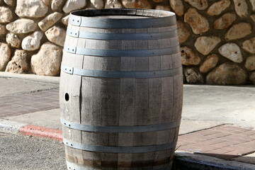 Naklejka premium Large barrel for transporting liquids.