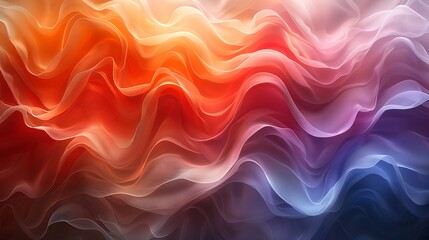 Obraz premium Modern art mural featuring color gradient waves, smooth flowing waves of colors transitioning into each other.