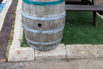 Fototapeta premium Large barrel for transporting liquids.