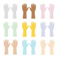 Raised human hand paper craft set transparent png