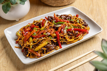 Delicious stir fried noodles