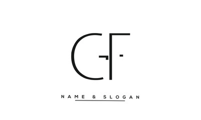 GF, FG, G, F Abstract Letters Logo Monogram