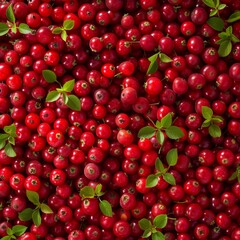 Lingonberry texture background, Vaccinium vitis-idaea fruits pattern, many partridgeberry mockup