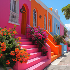 The famously colorful Bo Kaap neighborhood in Cape Town, South Africa