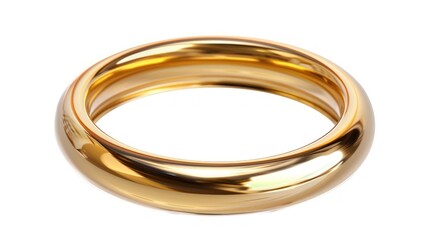 Beautiful luxury gold ring with a elegant design on white background