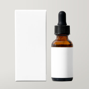 Serum bottle mockup png, label for beauty dropper product