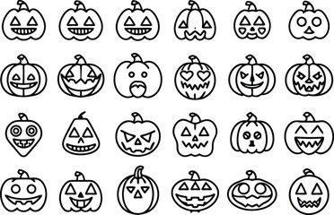  Jack-o-lantern icon set