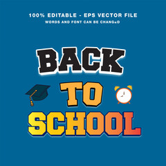 back to school editable text effect