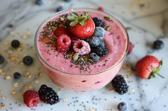 delicious breakfast spread including yogurt