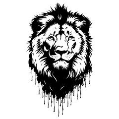 A vector illustration of a stunning lion, perfect for t-shirt stencil printing, logos, and digital designs. Add majestic detail and bold style to your creative projects