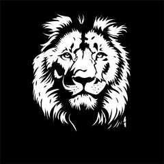 A vector illustration of a stunning lion, perfect for t-shirt stencil printing, logos, and digital designs. Add majestic detail and bold style to your creative projects
