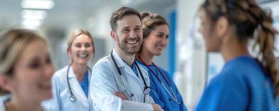 Clinical staff in a weekly progress meeting, reviewing patient outcomes, healthcare professionals